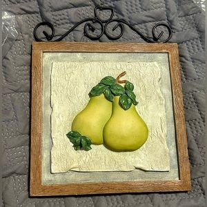Set of 2 Pear Resin Wall Decor NWT